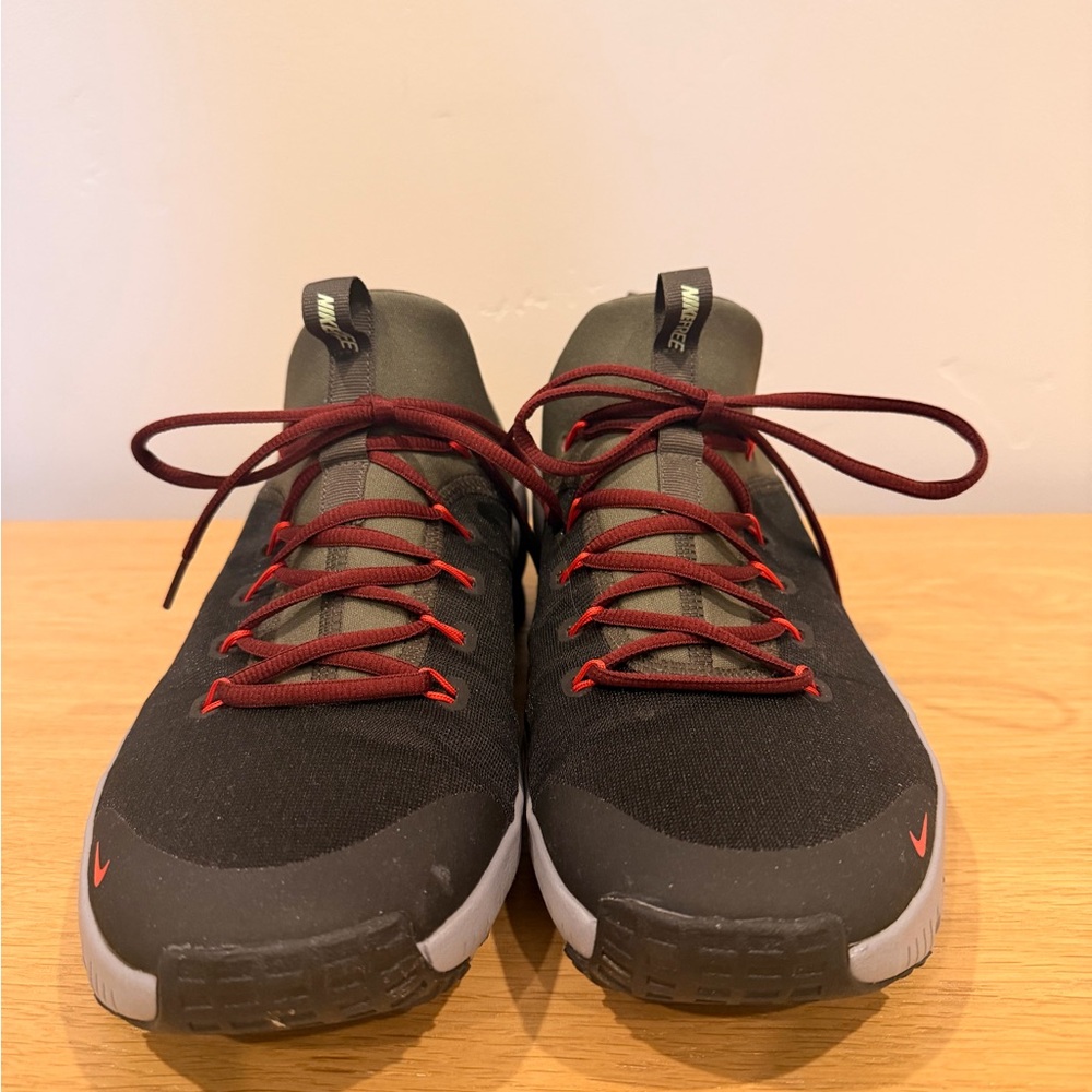Nike Free Men's Custom Black and Red Athletic Shoes